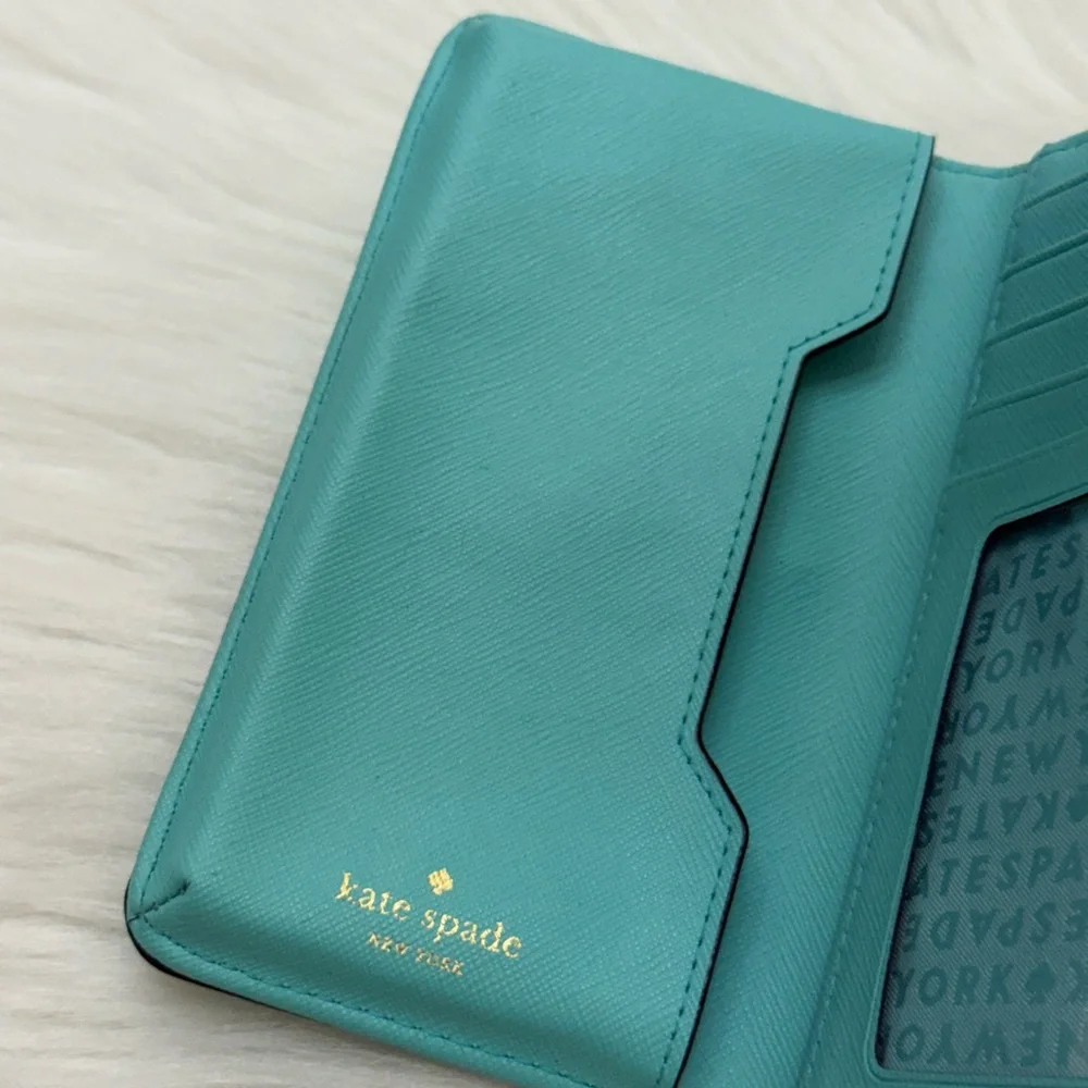 KATE SPADE - TEAL GREEN NEW YORK LAUREL WAY WRISTLET WALLET